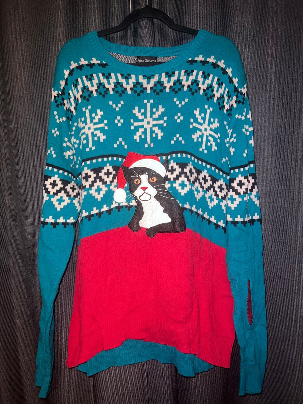 Ugly Christmas Sweater Xmas Size XL Cat